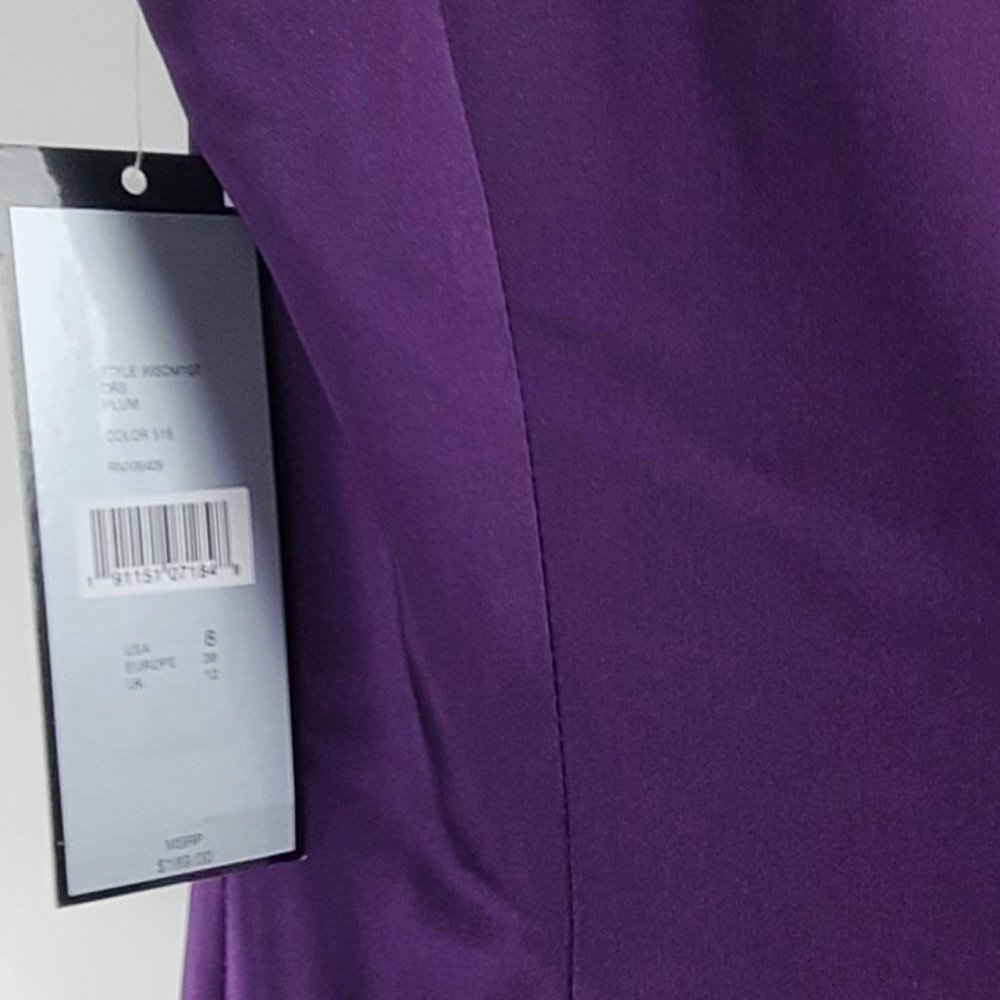 NWT TAHARI BY ASL Side Ruched Stretch Satin Gown - Picture 7 of 8